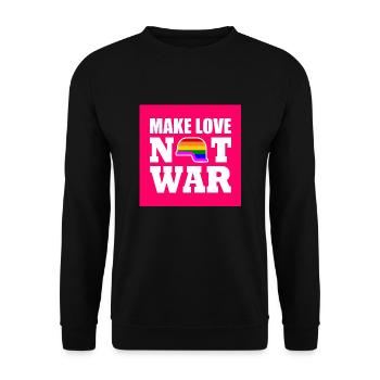 Make love not war - Unisex Sweatshirt - black - Front - Alina (178cm) & Michal (187cm)