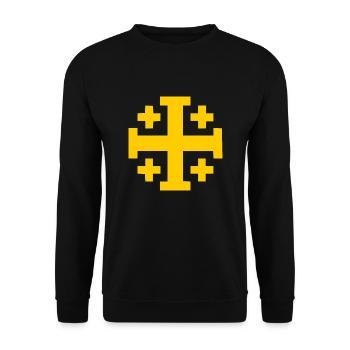 Jerusalem Cross Jerusalem Cross - Unisex Sweatshirt - black - Front - Alina (178cm) & Michal (187cm)
