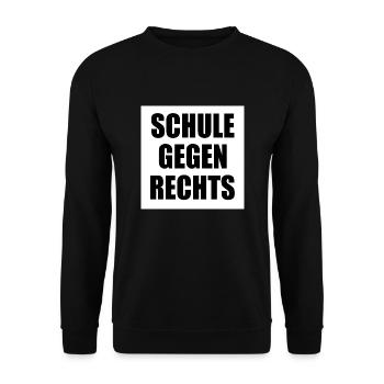 Schule gegen rechts - Unisex Pullover - Schwarz - Vorne - Alina (178cm) & Michal (187cm)