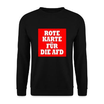 Rote karte für die afd - Unisex Pullover - Schwarz - Vorne - Alina (178cm) & Michal (187cm)