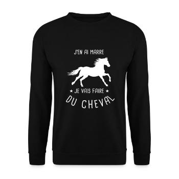 Drôles cheval Humour équitation - Sweat-shirt Unisexe - noir - Devant - Alina (178cm) & Michal (187cm)