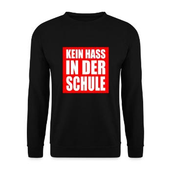 kein hass in der schule - Unisex Pullover - Schwarz - Vorne - Alina (178cm) & Michal (187cm)