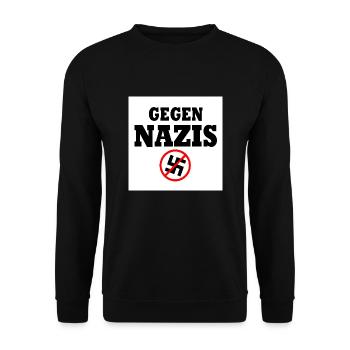 Gegen nazis - Unisex Pullover - Schwarz - Vorne - Alina (178cm) & Michal (187cm)
