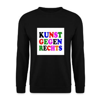 Kunst gegen rechts - Unisex Pullover - Schwarz - Vorne - Alina (178cm) & Michal (187cm)