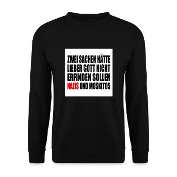 Fch nzs - nazis und moskitos - Unisex Pullover - Schwarz - Vorne - Alina (178cm) & Michal (187cm)