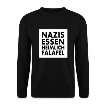 nazis essen heimlich falafel - Unisex Pullover - Schwarz - Vorne - Alina (178cm) & Michal (187cm)