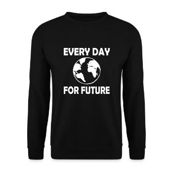 Every day for future - Sweat-shirt Unisexe - noir - Devant - Alina (178cm) & Michal (187cm)