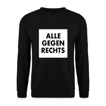 Alle gegen rechts - Unisex Pullover - Schwarz - Vorne - Alina (178cm) & Michal (187cm)