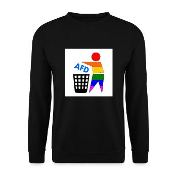 halte deine umwelt sauber - fck afd - Unisex Pullover - Schwarz - Vorne - Alina (178cm) & Michal (187cm)