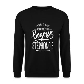 bogosse Stéphanois cadeau saint étienne St étienne - Sweat-shirt Unisexe - noir - Devant - Alina (178cm) & Michal (187cm)
