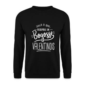 bogosse Valentinois cadeau Valence 26 - Sweat-shirt Unisexe - noir - Devant - Alina (178cm) & Michal (187cm)