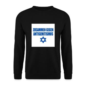 zusammen gegen antisemitismus - Unisex Pullover - Schwarz - Vorne - Alina (178cm) & Michal (187cm)
