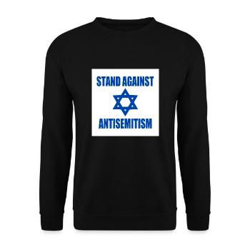 stand against antisemitism - Unisex Pullover - Schwarz - Vorne - Alina (178cm) & Michal (187cm)