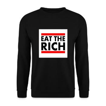 Eat the rich - Unisex Pullover - Schwarz - Vorne - Alina (178cm) & Michal (187cm)