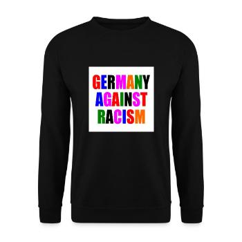 Germany against racism - Unisex Pullover - Schwarz - Vorne - Alina (178cm) & Michal (187cm)