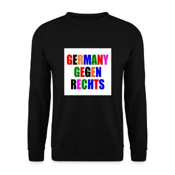 Germany gegen rechts - Unisex Pullover - Schwarz - Vorne - Alina (178cm) & Michal (187cm)