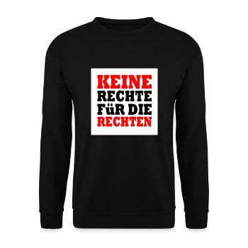 keine rechte für die rechten - Unisex Pullover - Schwarz - Vorne - Alina (178cm) & Michal (187cm)