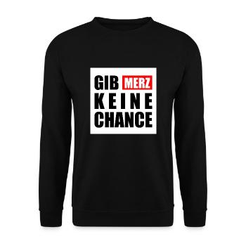 gib merz keine chance - Unisex Pullover - Schwarz - Vorne - Alina (178cm) & Michal (187cm)