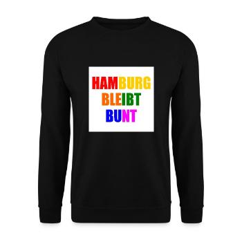 hamburg bleibt bunt - Unisex Pullover - Schwarz - Vorne - Alina (178cm) & Michal (187cm)