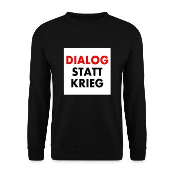dialog statt krieg - Unisex Pullover - Schwarz - Vorne - Alina (178cm) & Michal (187cm)