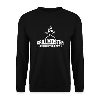 Grill master and best dad grilling - Unisex Sweatshirt - black - Front - Alina (178cm) & Michal (187cm)