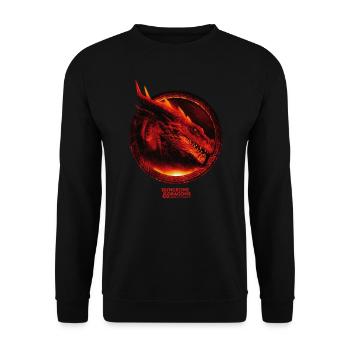 Dungeons & Dragons DND Roter Drachenkopf - Unisex Pullover - Schwarz - Vorne - Alina (178cm) & Michal (187cm)