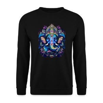 Dieu éléphant Ganesh Ganesha Bouddhisme Hindouisme - Sweat-shirt Unisexe - noir - Devant - Alina (178cm) & Michal (187cm)