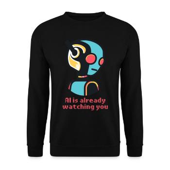 L’IA vous surveille déjà - Sweat-shirt Unisexe - noir - Devant - Alina (178cm) & Michal (187cm)