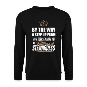 Tattooed Stewardess / Flight Attendant is the Best - Unisex Sweatshirt - black - Front - Alina (178cm) & Michal (187cm)