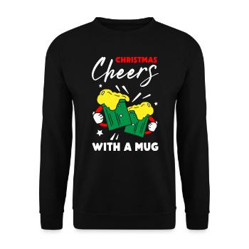 Christmas Cheers With A Mug - Unisex Sweatshirt - black - Front - Alina (178cm) & Michal (187cm)