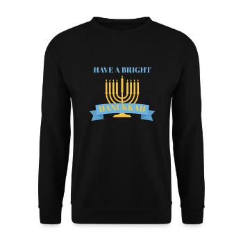 Hanukkah, Chanukkah, Lichterfest, Geschenk, Shirt - Unisex Pullover - Schwarz - Vorne - Alina (178cm) & Michal (187cm)