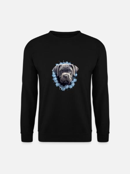 Cane Corso durch die Wand für einen Cane Corso - Unisex Pullover - Schwarz