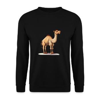 Niedliches Kamel für Kinder für Kinder - Unisex Pullover - Schwarz - Vorne - Alina (178cm) & Michal (187cm)