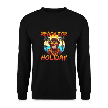 Ready For Holiday Affe Urlaub Reisen für einen - Unisex Pullover - Schwarz - Vorne - Alina (178cm) & Michal (187cm)