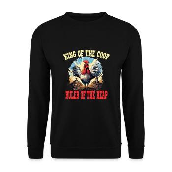 King of the Coop Ruler of the Heap - Unisex Pullover - Schwarz - Vorne - Alina (178cm) & Michal (187cm)