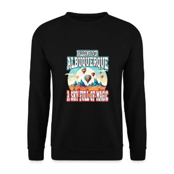 Albuquerque Ballon New Mexico Heißluftballon - Unisex Pullover - Schwarz - Vorne - Alina (178cm) & Michal (187cm)