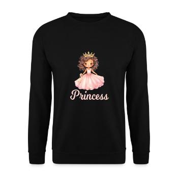 Prinzessin Kinder Kleine Prinzessin - Unisex Pullover - Schwarz - Vorne - Alina (178cm) & Michal (187cm)