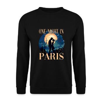 Paris Eiffelturm Honeymoon Hochzeitsreise - Unisex Pullover - Schwarz - Vorne - Alina (178cm) & Michal (187cm)