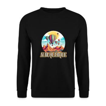 Albuquerque Ballon New Mexico Heißluftballon - Unisex Pullover - Schwarz - Vorne - Alina (178cm) & Michal (187cm)