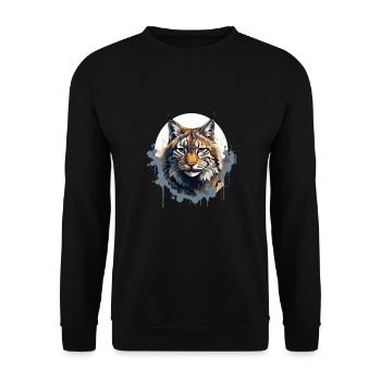 Luchs für Luchs Liebhaber und Luchs Fans - Unisex Pullover - Schwarz - Vorne - Alina (178cm) & Michal (187cm)