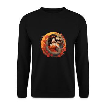 Japan Tradition Japanisch Kultur Frau - Unisex Pullover - Schwarz - Vorne - Alina (178cm) & Michal (187cm)