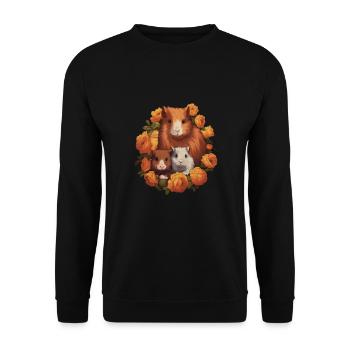 Meerschweinchen Familie - Unisex Pullover - Schwarz - Vorne - Alina (178cm) & Michal (187cm)