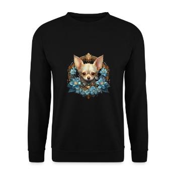 Chihuahua Hund Hunderasse - Unisex Pullover - Schwarz - Vorne - Alina (178cm) & Michal (187cm)