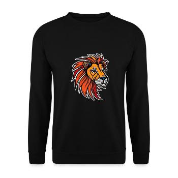 Tier Löwe König für Löwen Liebhaber und Löwen - Unisex Pullover - Schwarz - Vorne - Alina (178cm) & Michal (187cm)