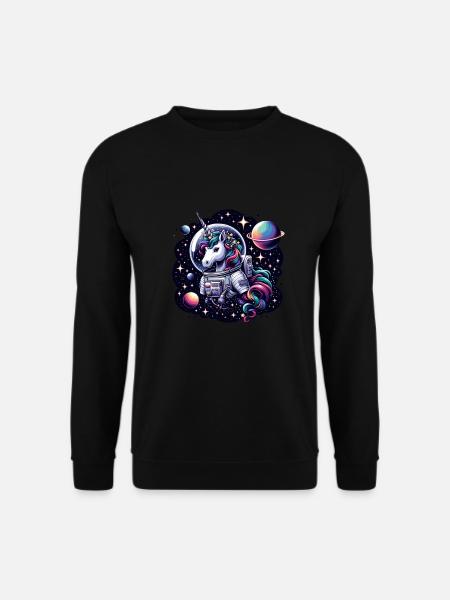Einhorn in der Sternengalaxie - Unisex Pullover - Schwarz