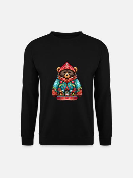 Russische Tradition Weihnachten - Unisex Pullover - Schwarz
