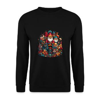 Russische Tradition Weihnachten - Unisex Pullover - Schwarz - Vorne - Alina (178cm) & Michal (187cm)