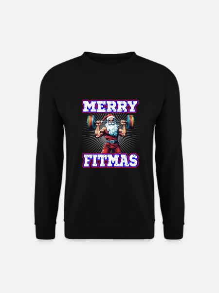 Weihnachtsmann Merry Fitmas Gym Workout - Unisex Pullover - Schwarz