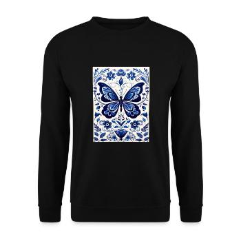 schmetterling - Unisex Pullover - Schwarz - Vorne - Alina (178cm) & Michal (187cm)