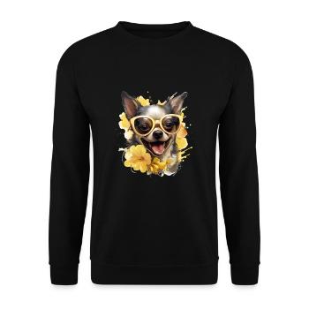 Chihuahua Hund Hunderasse - Unisex Pullover - Schwarz - Vorne - Alina (178cm) & Michal (187cm)